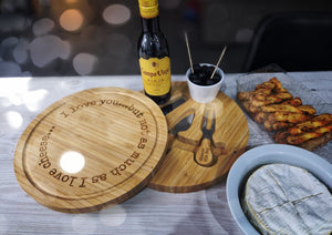 Laser Engraved Cheese Board Set.