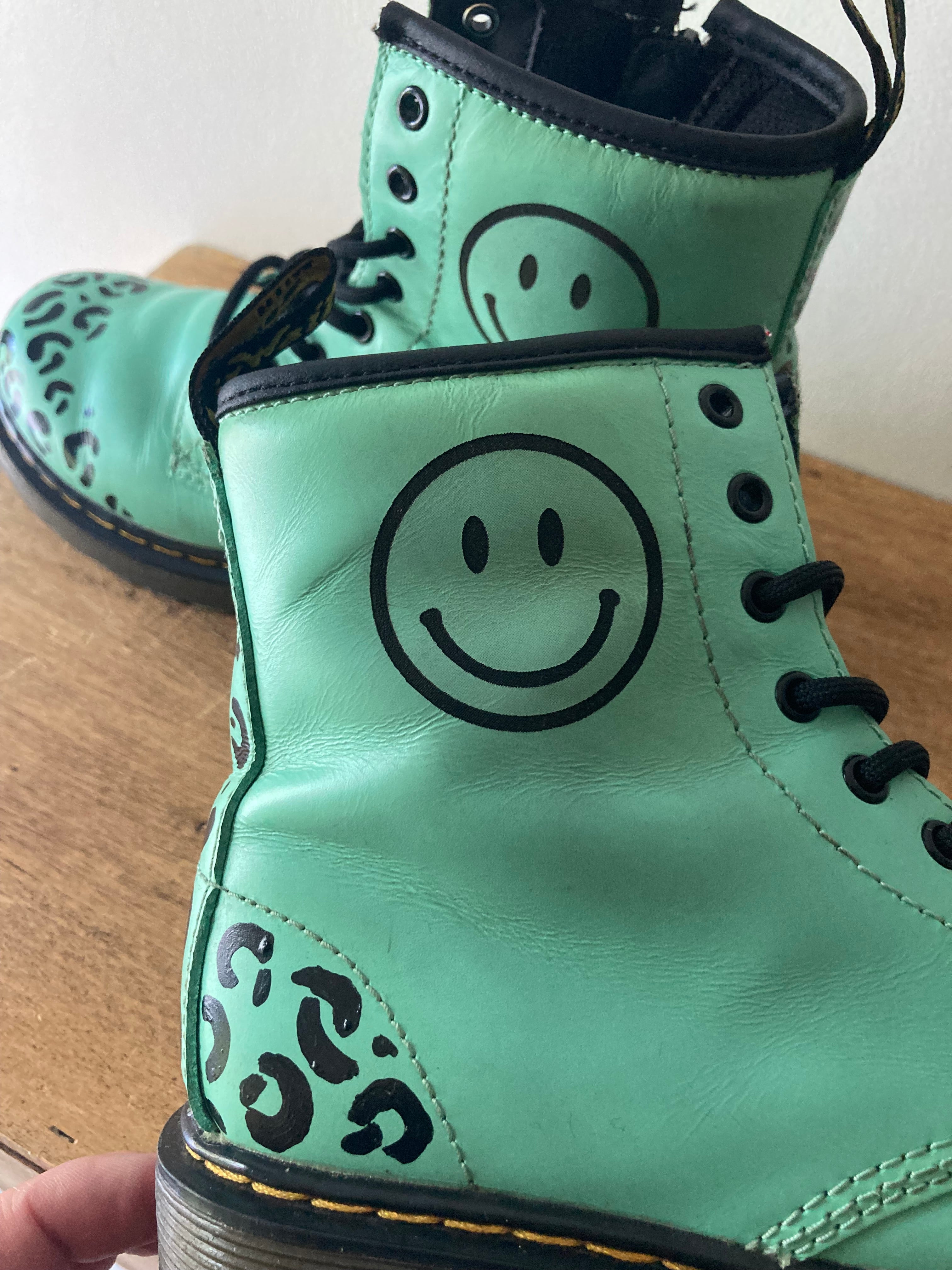 Smiley Dr Martens Mint Green Size 2