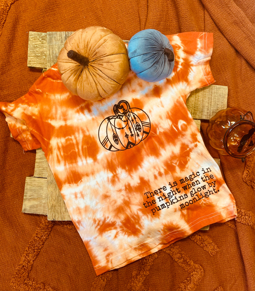 Boho Pumpkin Tie Dye T-shirt Age 3-4